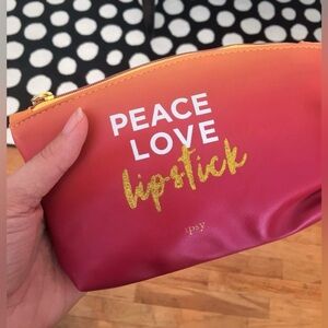 💄3/$12💄 NWOT: IPSY Peace, Love, Lipstick Makeup Bag